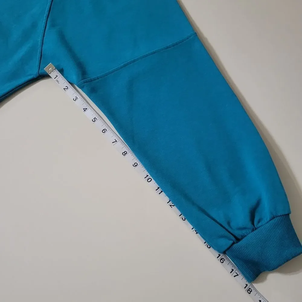 Merokeety Women's Teal Long Sleeve Pullover Top and Shorts Lounge 2-Piece Set